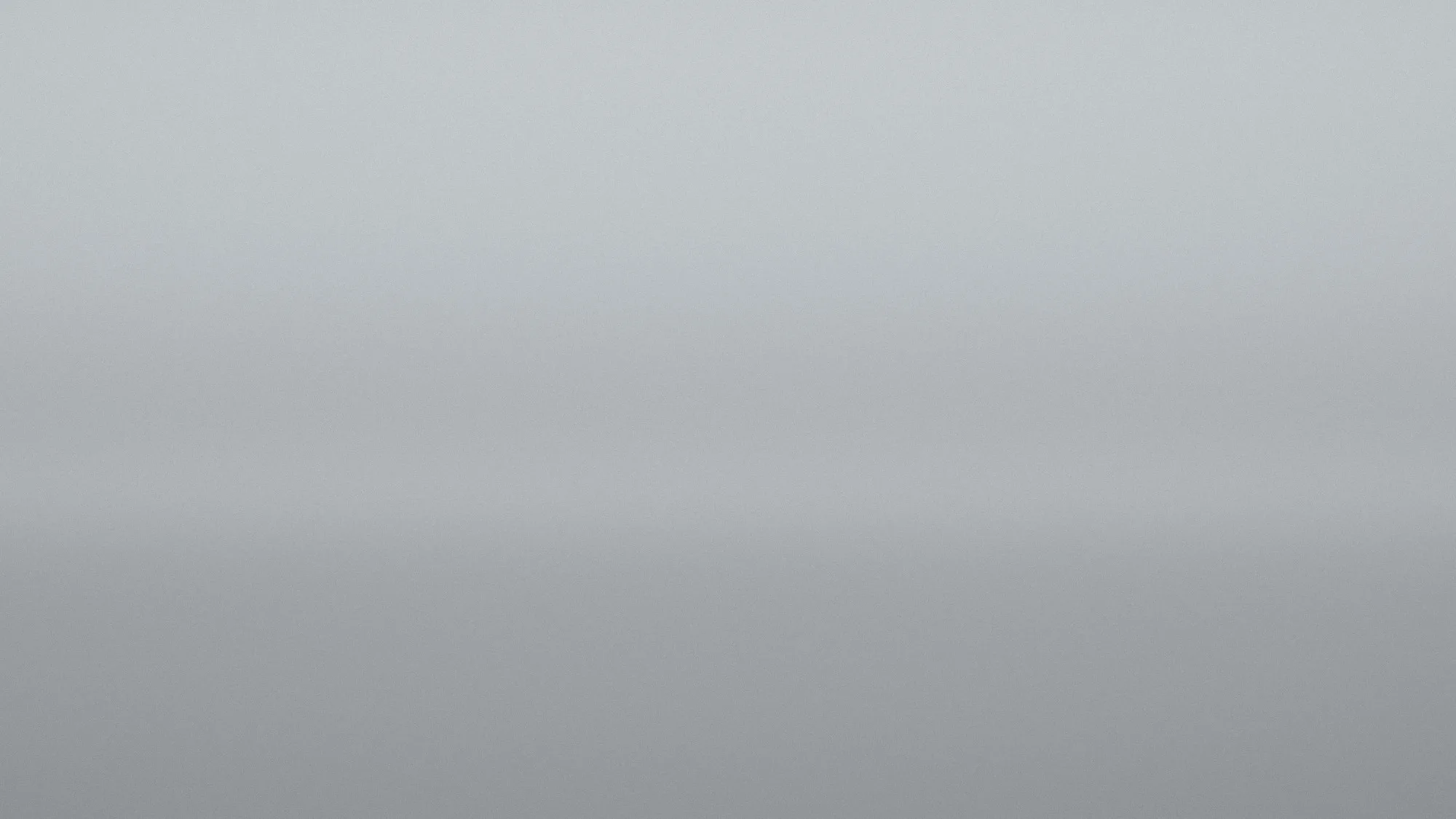 A low wall of grey fog sits over flat water, the horizon almost dissolved.