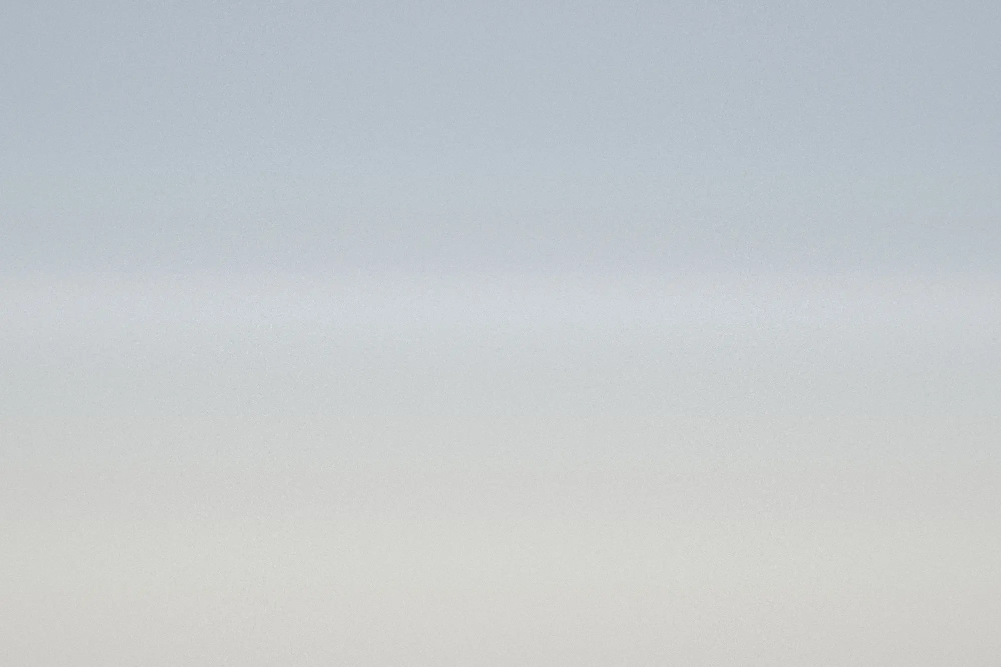 A high-key expanse of pale salt flat meets a faint blue sky at a low horizon.