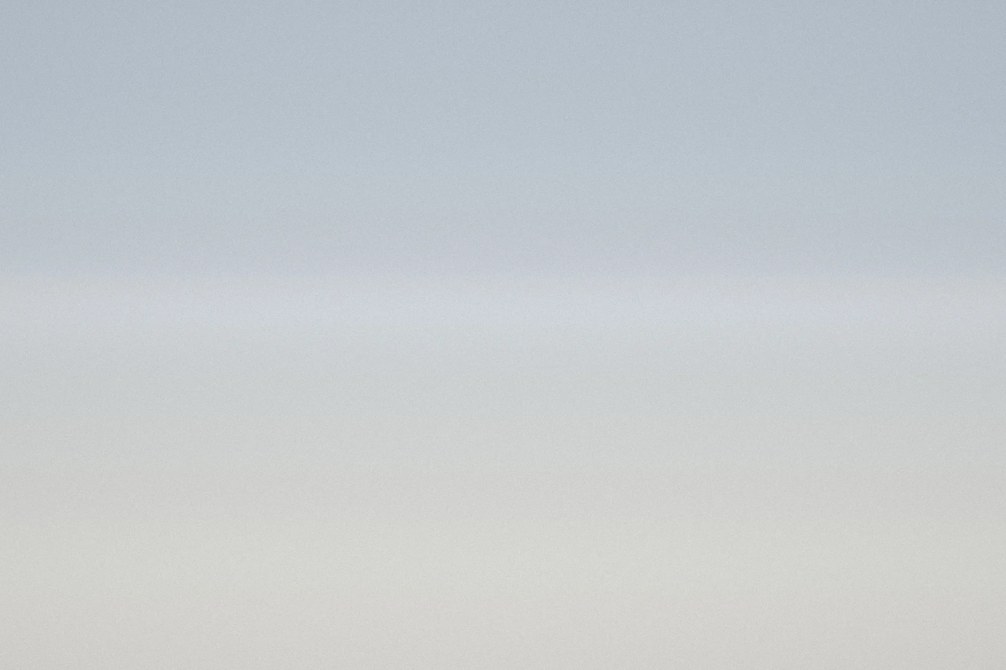 A high-key expanse of pale salt flat meets a faint blue sky at a low horizon.